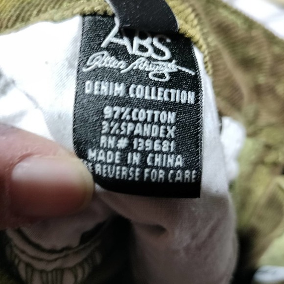 ABS By Allen Schwartz camouflage corduroy pants skinny size 6 , jean size 28 - Picture 5 of 7